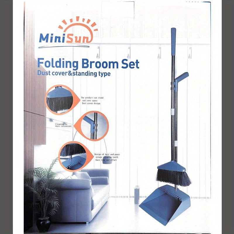 MiniSun Folding Broom and Dustpan Set | Portable and Convenient for Floor Cleaning