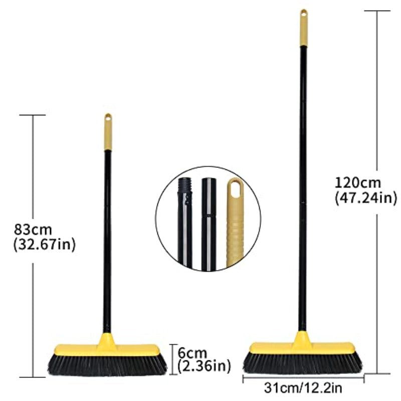 Push Broom with Long Handle Floor Brush 51. 6 Inch Soft Bristle Broom 12. 2\