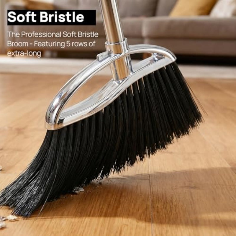 Indoor Soft Bristles Sweeping BroomLong Handle Kitchen Angle Broom for Floor Cleaning Home Office Hardwood