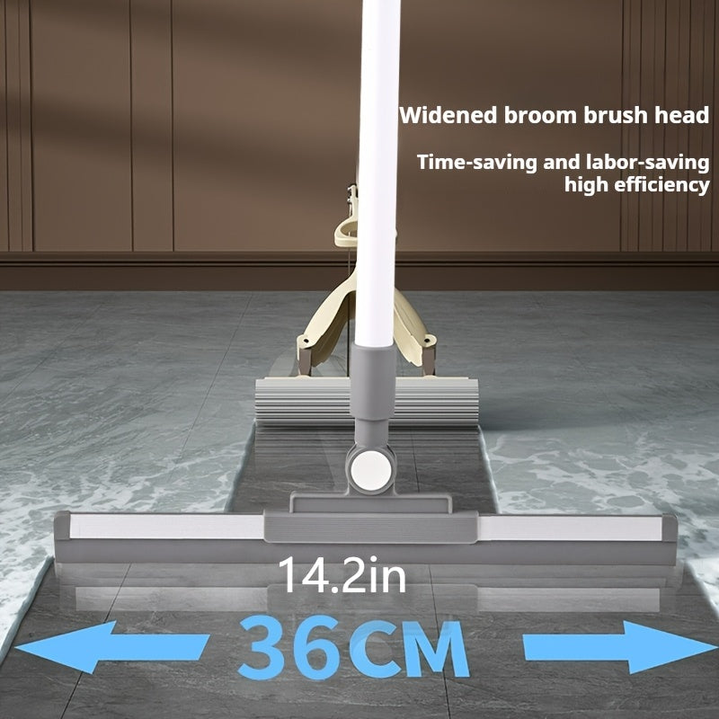 52in Silicone and Squeegee Combination Magic Broom | Multi-scene Use for Living Room, Bedroom, Bathroom, Toilet, Kitchen | Home Lazy Cleaning Tool for Sweeping and Hair Removal | Brand: YANGMUM