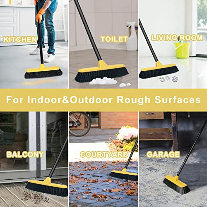 Push Broom with Long Handle Floor Brush 51. 6 Inch Soft Bristle Broom 12. 2\