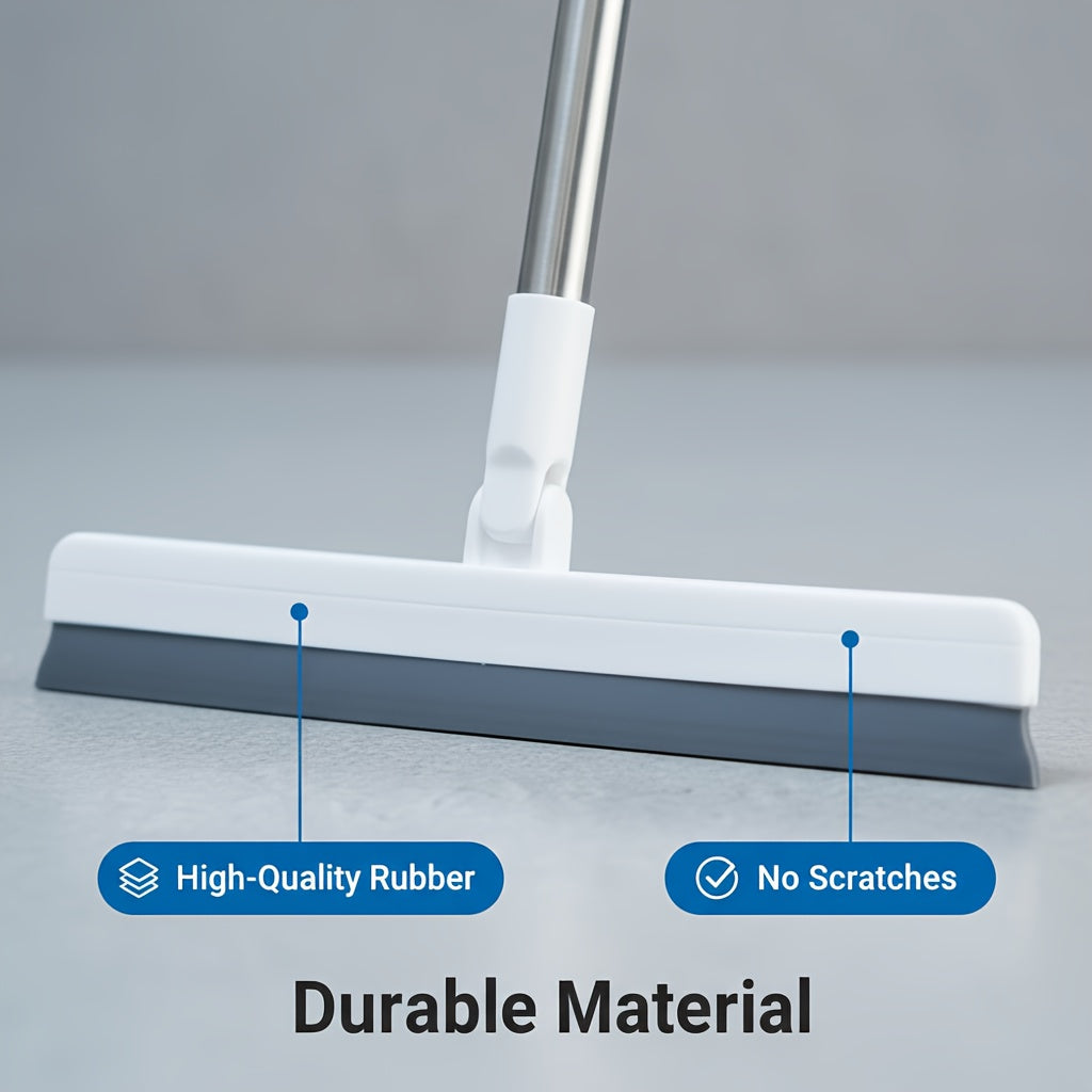 An Extra-Long Magic Broom with a Detachable Head, Double-Sided Silicone Brush, And a Durable Plastic Handle, Suitable for Hard Floors And Carpets, Effectively Removes Hair And Dust, Designed for a 180° Angle for Easy Storage, Perfect for Bathrooms