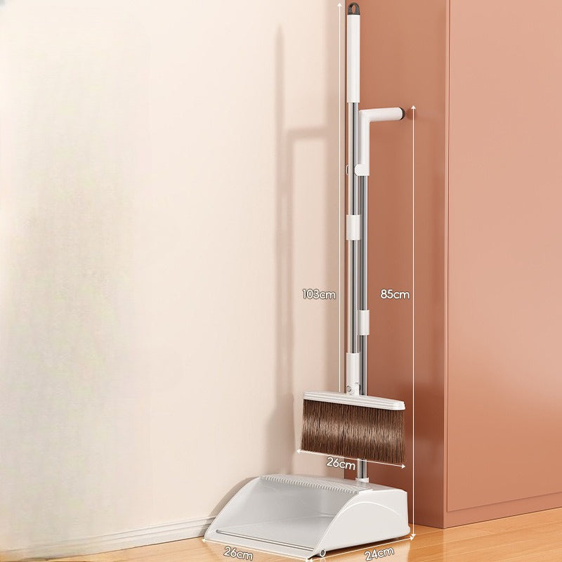 Standing Broom and Dustpan Set - Lightweight Durable Long Handle Cleaning Combo, Efficient Floor Cleaning Tools for Home Kitchen Office, Household Cleaning Supplies