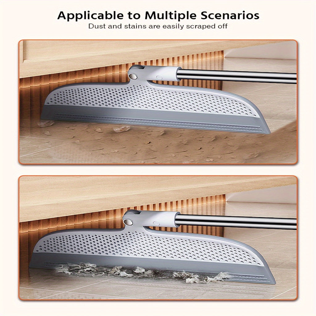 Multifunction Magic Broom, Household Silicone Wiper Floor Squeegee Non-Stick Hair Sweeping Tool 4 In 1 Adjustable Floor Scraping Sweeper For Bathroom, Window, Kitchen, Tile Floor Cleaning (Grey)