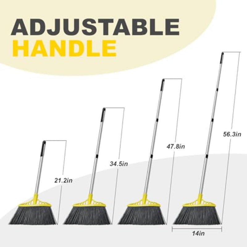 57 Inch Heavy-Duty Commercial\u002FResidential Outdoor Floor Broom with Angled & Long Handle - Large Surface Sweeper for Concrete,, Wood Floors, Garage, Patio, -like Surfaces - Durable Bristles & Plastic (Ideal
