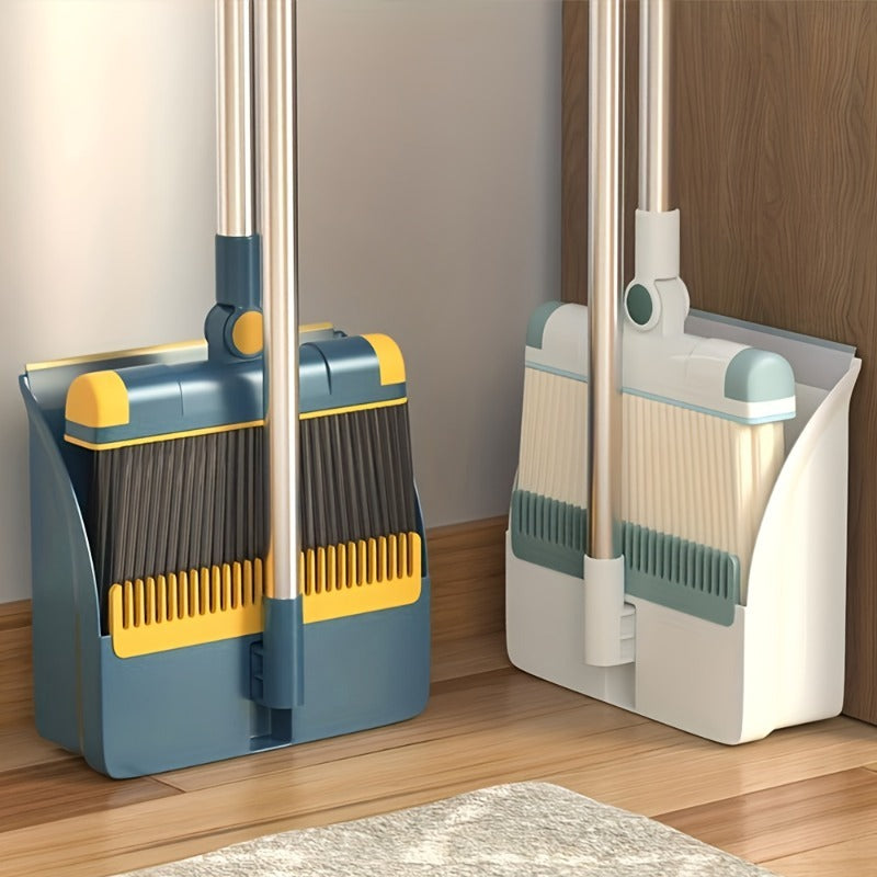 Household Broom and Dustpan, Thickened Folding Dustpan, Extended Handheld Dust-cleaning Broom. Suitable for Living Room and Kitchen Floors, Household Items, Cleaning Tools.