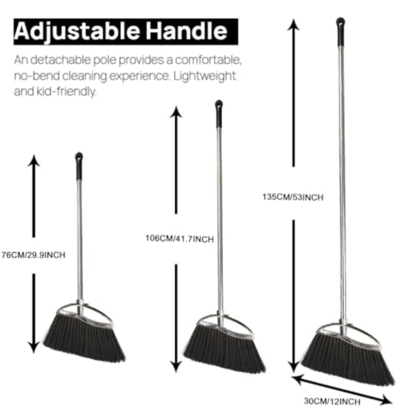 Indoor Soft Bristles Sweeping BroomLong Handle Kitchen Angle Broom for Floor Cleaning Home Office Hardwood