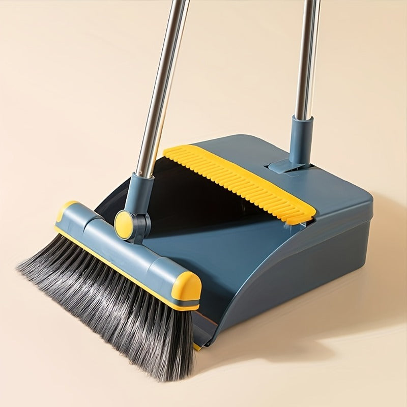 Household Broom and Dustpan, Thickened Folding Dustpan, Extended Handheld Dust-cleaning Broom. Suitable for Living Room and Kitchen Floors, Household Items, Cleaning Tools.