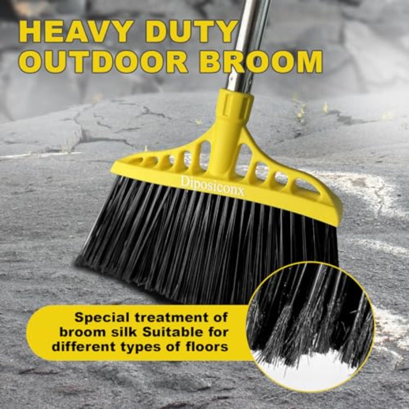 57 Inch Heavy-Duty Commercial\u002FResidential Outdoor Floor Broom with Angled & Long Handle - Large Surface Sweeper for Concrete,, Wood Floors, Garage, Patio, -like Surfaces - Durable Bristles & Plastic (Ideal