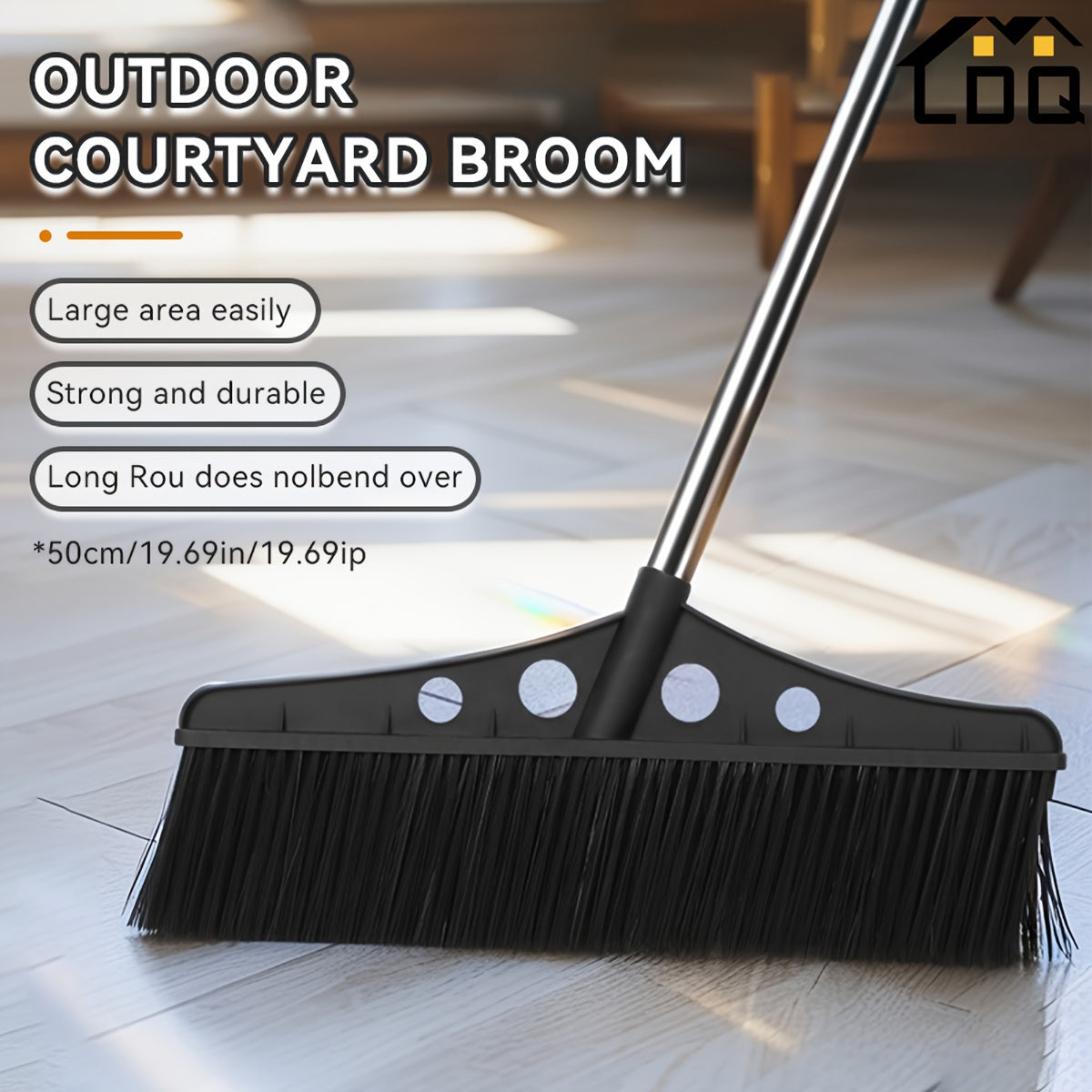 Heavy Duty Large Broom 1 Heavy Duty Long Handle Large Broom- Stiff Bristles Effectively Clean Up Brooms And Debris, Durable Plastic Design Easily Cleans Interior\u002FFloor, Great For Yard And Home Use, Broom For Ground
