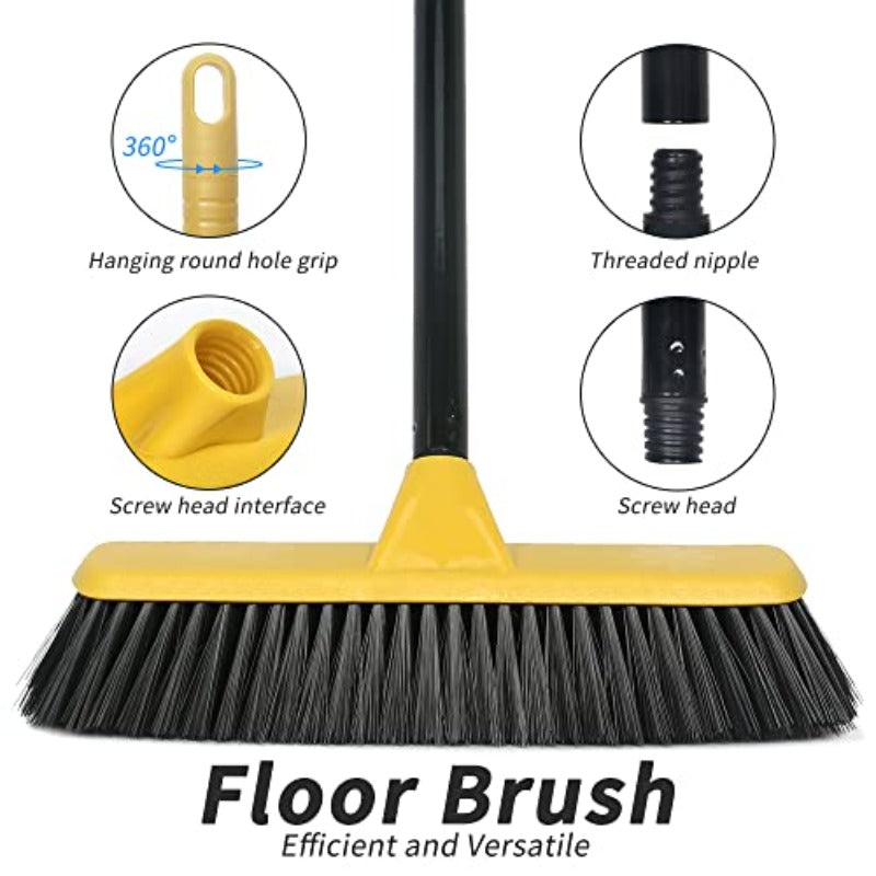 Push Broom with Long Handle Floor Brush 51. 6 Inch Soft Bristle Broom 12. 2\