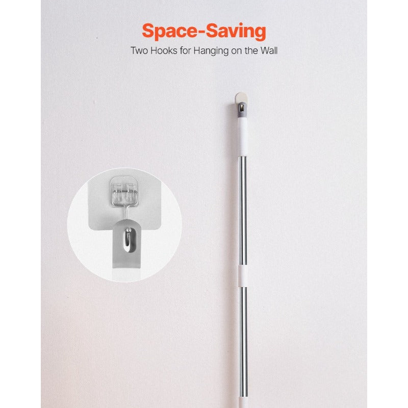 VEVOR Pet Hair Removal Broom 58. 46in Adjustable Long Handle Broom with Built in Squeegee Reusable Dog Cat Hair Remover for Couch Furniture Hardwood Floor Tile