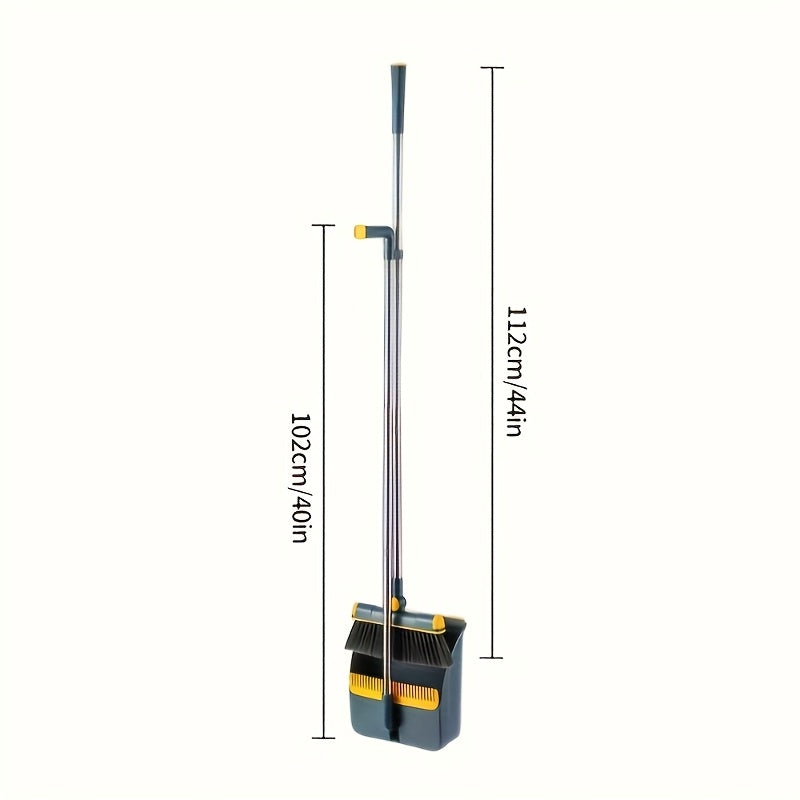 Household Broom and Dustpan, Thickened Folding Dustpan, Extended Handheld Dust-cleaning Broom. Suitable for Living Room and Kitchen Floors, Household Items, Cleaning Tools.