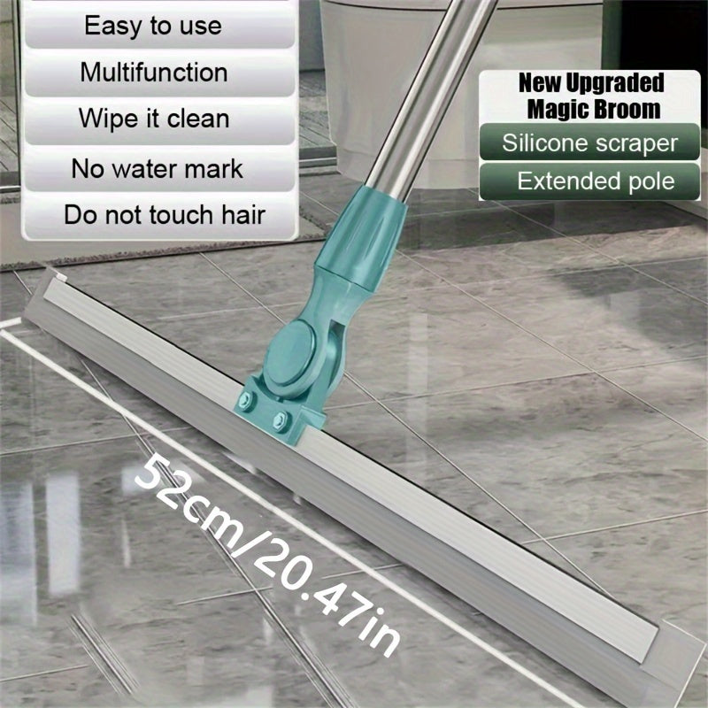 1pc Silicone Magic Wiper Toilet Scraper Broom - Multi-Use Floor Mop for Bathroom, Living Room, Bedroom, Glass - No Electricity Needed Household Cleaning Tool